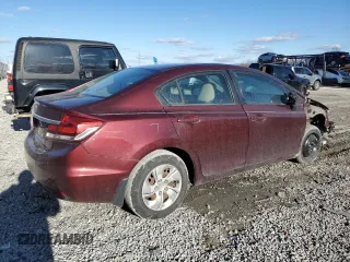 2015 Honda Civic Sedan LX with VIN 19XFB2F54FE041024, listed as a Copart auction lot 48108275 with 117,243 mi miles and Salvage Title. Bid and sale history available at carsss.com. Image 3.