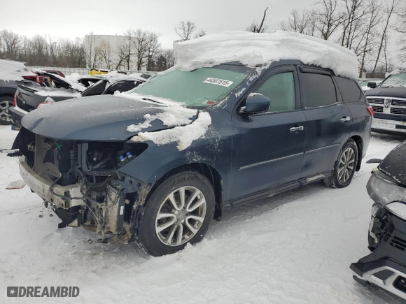 2015 Nissan Pathfinder SL with VIN 5N1AR2MM4FC626348, listed as a Copart auction lot 44507515 with 135,654 mi miles and Salvage Title. Bid and sale history available at carsss.com. Image 1.