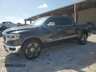 2019 Ram 1500 Limited with VIN 1C6SRFHT9KN515799, listed as a Copart auction lot 55726785 with 104,876 mi miles and Salvage title. Bid and sale history available at DreamBid. Image 1.