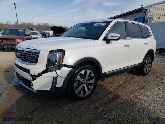 2020 Kia Telluride S with VIN 5XYP6DHC4LG005137, listed as a Copart auction lot 46643625 with 124,663 mi miles and Salvage Title. Bid and sale history available at carsss.com. Image 1.