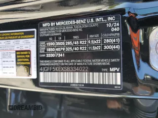 2025 Mercedes-Benz GLS 450 z VIN 4JGFF5KEXSB334022, wystawiony jako Copart lot #53323095 z przebiegiem 7 mil mil oraz Szkody całkowita. Historia ofert i sprzedaży dostępna na DreamBid. Obrazek 13.