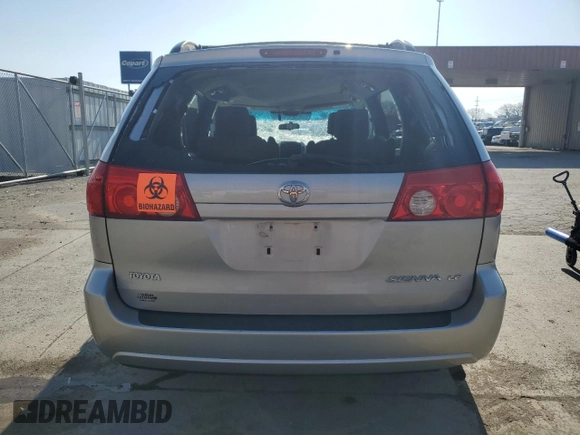 2008 Toyota Sienna CE with VIN 5TDZK23C78S214219, listed as a Copart auction lot 51995205 with 0 mi miles and Salvage Title. Bid and sale history available at carsss.com. Image 6.
