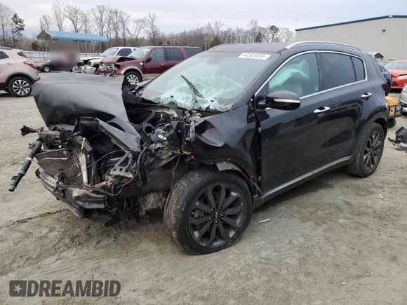 2018 Kia Sportage EX with VIN KNDPN3AC8J7443760, listed as a Copart auction lot 44305095 with Not provided miles and Salvage title. Bid and sale history available at DreamBid. Image 1.