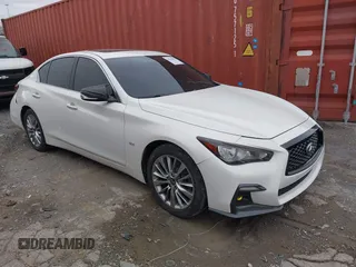 2020 Infiniti Q50 Luxe with VIN JN1EV7AR7LM250137, listed as a IAAI auction lot 41824081 with 101,805 mi miles and . Bid and sale history available at DreamBid. Image 1.
