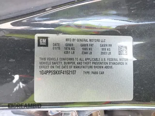 2015 Buick Verano with VIN 1G4PP5SKXF4162107, listed as a IAAI auction lot 42171611 with 208,362 mi miles and . Bid and sale history available at DreamBid. Image 9.