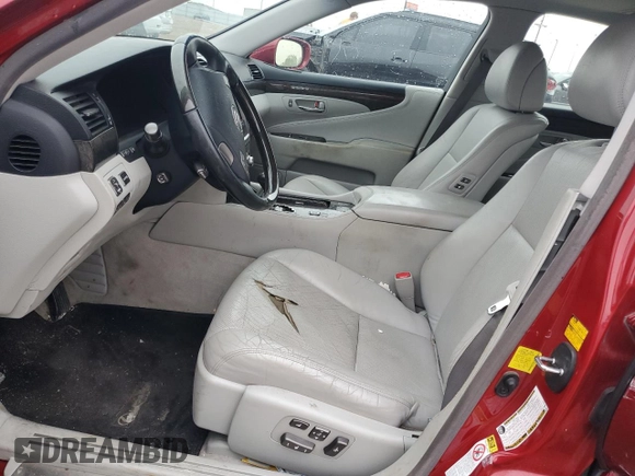 2011 Lexus LS 460 with VIN JTHCL5EF6B5012415, listed as a Copart auction lot 57467955 with Not provided miles and Salvage title. Bid and sale history available at DreamBid. Image 7.