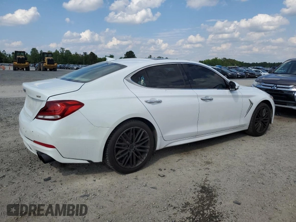 2019 Genesis G70 Advanced z VIN KMTG34LAXKU044313, wystawiony jako Copart lot #55917745 z przebiegiem 145 134 mil mil oraz Szkoda całkowita • Salvage title. Historia ofert i sprzedaży dostępna na DreamBid. Obrazek 3.