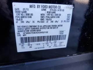 2016 Ford Explorer XLT with VIN 1FM5K7D83GGA52132, listed as a Copart auction lot 45406385 with 134,703 mi miles and Salvage Title. Bid and sale history available at carsss.com. Image 13.