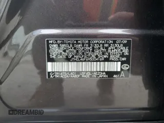 2009 Lexus LS 460 with VIN JTHCL46F695004169, listed as a Copart auction lot 72759814 with 139,316 mi miles and Salvage title. Bid and sale history available at DreamBid. Image 13.