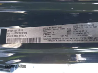 2022 Jeep Gladiator Rubicon с VIN 1C6JJTBM9NL151645, выставлен на аукционе IAAI как лот 41613065 с пробегом Не указан миль и . История ставок и продаж доступна на DreamBid. Изображение 9.