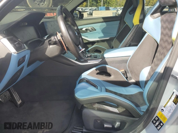 2022 BMW M3 Competition xDrive with VIN WBS43AY09NFM97744, listed as a Copart auction lot 72728864 with 7,724 mi miles and Salvage title. Bid and sale history available at DreamBid. Image 7.