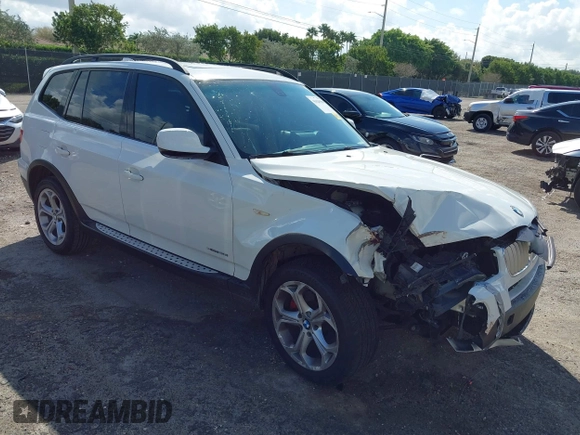 2010 BMW X3 xDrive30i with VIN WBXPC9C47AWJ36653, listed as a IAAI auction lot 41620909 with 126,642 mi miles. Bid and sale history available at carsss.com. Image 1.