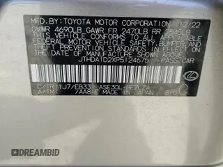 2023 Lexus IS 300 с VIN JTHDA1D2XP5124675, выставлен на аукционе Copart как лот 54183215 с пробегом 27 110 миль миль и Списание • Salvage title. История ставок и продаж доступна на DreamBid. Изображение 12.