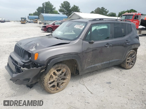 2021 Jeep Renegade Latitude with VIN ZACNJCBB6MPM51174, listed as a Copart auction lot 57121005 with 40,966 mi miles and Salvage title. Bid and sale history available at DreamBid. Image 1.