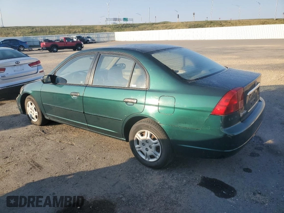 2001 Honda Civic LX with VIN 1HGES16571L073599, listed as a Copart auction lot 73134604 with 190,735 mi miles and Non Repairable. Bid and sale history available at carsss.com. Image 2.