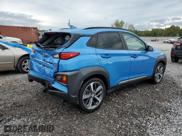 2020 Hyundai Kona Ultimate with VIN KM8K53A50LU561670, listed as a Copart auction lot 73476464 with 60,270 mi miles and Salvage Title. Bid and sale history available at carsss.com. Image 3.