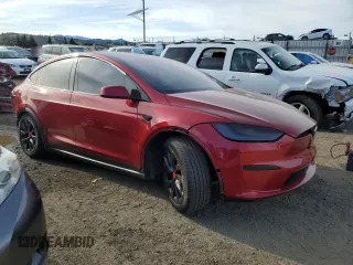 2023 Tesla Model X Plaid with VIN 7SAXCBE62PF427287, listed as a Copart auction lot 47365935 with 17,372 mi miles and Salvage Title. Bid and sale history available at DreamBid. Image 4.