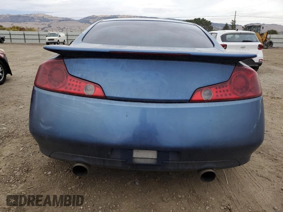 2005 Infiniti G35 Coupe with VIN JNKCV54E85M402378, listed as a Copart auction lot 81140184 with 169,422 mi miles and Salvage Title. Bid and sale history available at carsss.com. Image 6.