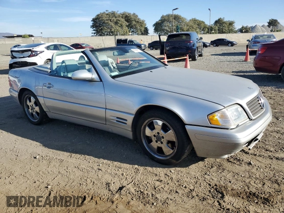 1999 Mercedes-Benz SL-Class with VIN WDBFA68FXXF174165, listed as a Copart auction lot 81608314 with 0 mi miles and Salvage Title. Bid and sale history available at carsss.com. Image 4.