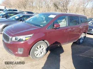 2016 Kia Sedona LX with VIN KNDMB5C15G6210016, listed as a IAAI auction lot 41756846 with 106,511 mi miles. Bid and sale history available at carsss.com. Image 2.