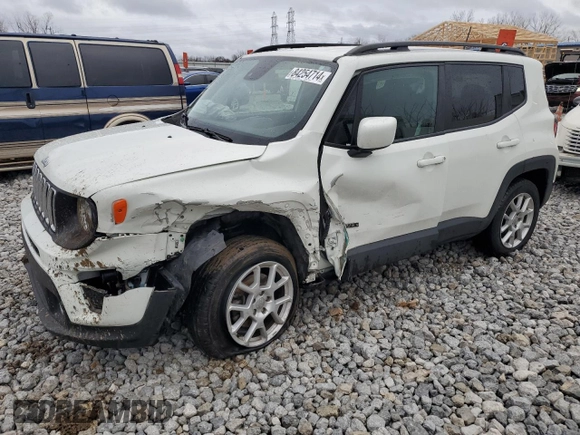 2021 Jeep Renegade Latitude z VIN ZACNJDBB4MPM51020, wystawiony jako Copart lot #84254714 z przebiegiem 87 555 mil mil oraz Szkoda całkowita • Salvage title. Historia ofert i sprzedaży dostępna na DreamBid. Obrazek 1.