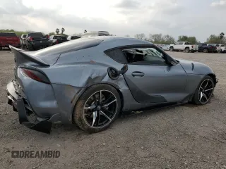 2021 Toyota GR Supra 3.0 with VIN WZ1DB0C00MW045841, listed as a Copart auction lot 47755165 with 0 mi miles and Salvage Title. Bid and sale history available at carsss.com. Image 3.