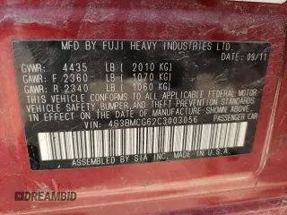 2012 Subaru Legacy 2.5i Premium with VIN 4S3BMCG62C3003056, listed as a Copart auction lot 54198665 with 123,545 mi miles and Salvage Title. Bid and sale history available at carsss.com. Image 12.