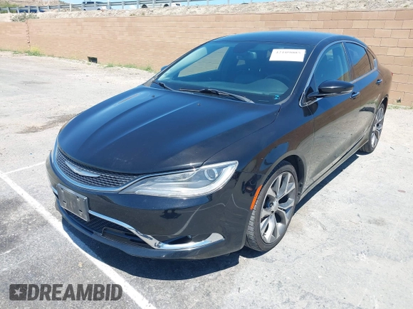 2015 Chrysler 200 C with VIN 1C3CCCCB0FN501215, listed as a IAAI auction lot 42109005 with 125,896 mi miles. Bid and sale history available at carsss.com. Image 2.