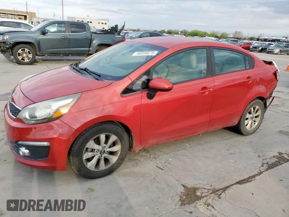 2017 Kia Rio EX with VIN KNADN4A30H6058618, listed as a Copart auction lot 49599575 with 97,654 mi miles and Salvage Title. Bid and sale history available at carsss.com. Image 1.
