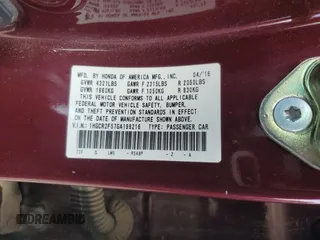 2016 Honda Accord Sport with VIN 1HGCR2F57GA199216, listed as a Copart auction lot 56395825 with 108,837 mi miles and Salvage title. Bid and sale history available at DreamBid. Image 12.