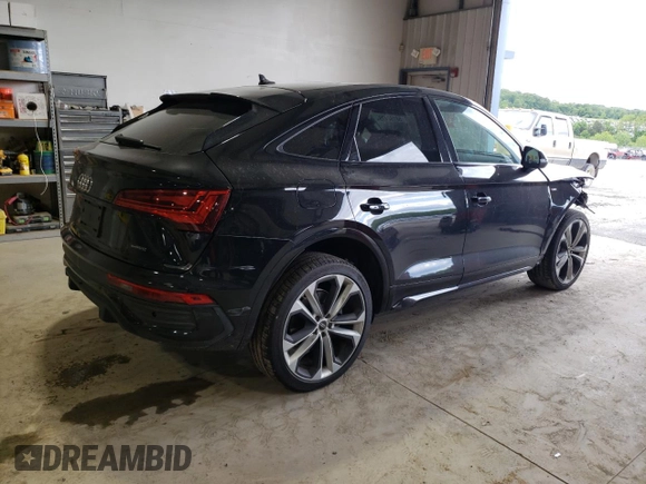 2023 Audi Q5 Sportback S line Premium Plus with VIN WA15AAFY9P2045081, listed as a Copart auction lot 58192475 with 40,107 mi miles and Salvage title. Bid and sale history available at DreamBid. Image 3.