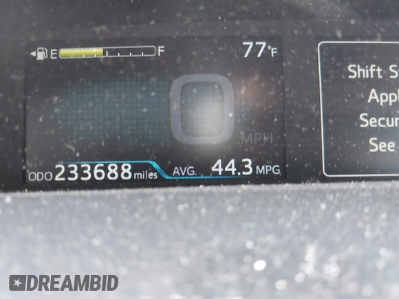 2017 Toyota Prius Two with VIN JTDKBRFU5H3047469, listed as a IAAI auction lot 41845172 with 233,688 mi miles. Bid and sale history available at carsss.com. Image 15.