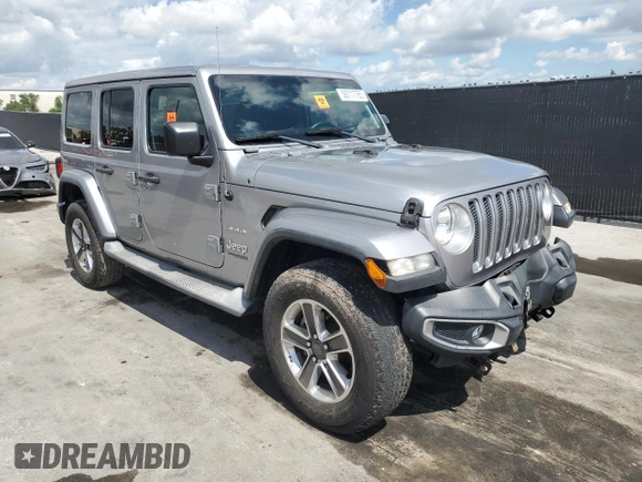 2018 Jeep Wrangler Unlimited Sahara z VIN 1C4HJXEG7JW115319, wystawiony jako Copart lot #56717765 z przebiegiem 53 633 mil mil oraz Szkoda całkowita • Salvage title. Historia ofert i sprzedaży dostępna na DreamBid. Obrazek 4.