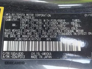 2010 Lexus RX 450h with VIN JTJBC1BA1A2407503, listed as a IAAI auction lot 42350836 with 203,687 mi miles and . Bid and sale history available at DreamBid. Image 9.