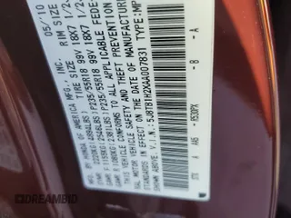 2010 Acura RDX with VIN 5J8TB1H2XAA007831, listed as a Copart auction lot 42116315 with 159,184 mi miles and Clean Title. Bid and sale history available at carsss.com. Image 12.