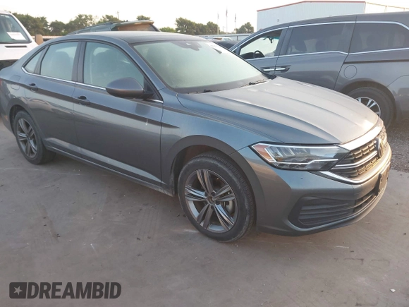 2023 Volkswagen Jetta SE with VIN 3VW7M7BUXPM012396, listed as a IAAI auction lot 42073638 with 24,593 mi miles and . Bid and sale history available at DreamBid. Image 1.