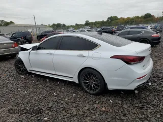 2018 Genesis G80 3.3T Sport with VIN KMHGN4JB3JU248921, listed as a Copart auction lot 71305654 with 73,718 mi miles and Salvage Title. Bid and sale history available at carsss.com. Image 2.