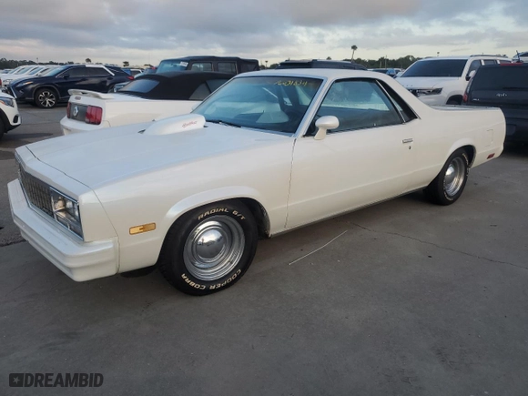 1984 Chevrolet El Camino with VIN 1GCCW80H6ER150486, listed as a Copart auction lot 76031834 with NaN miles and Salvage Title. Bid and sale history available at carsss.com. Image 1.