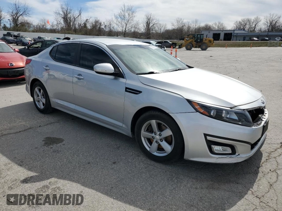 2014 Kia Optima LX with VIN 5XXGM4A74EG257643, listed as a Copart auction lot 50089235 with 0 mi miles and Salvage Title. Bid and sale history available at carsss.com. Image 4.