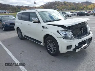 2019 Nissan Armada Platinum with VIN JN8AY2NE5K9758190, listed as a IAAI auction lot 40909374 with 188,174 mi miles. Bid and sale history available at carsss.com. Image 1.