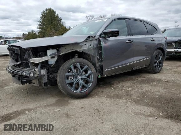 2022 Acura MDX w/A-Spec Package with VIN 5J8YE1H05NL001750, listed as a Copart auction lot 47279985 with 36,846 mi miles and Salvage Title. Bid and sale history available at carsss.com. Image 1.