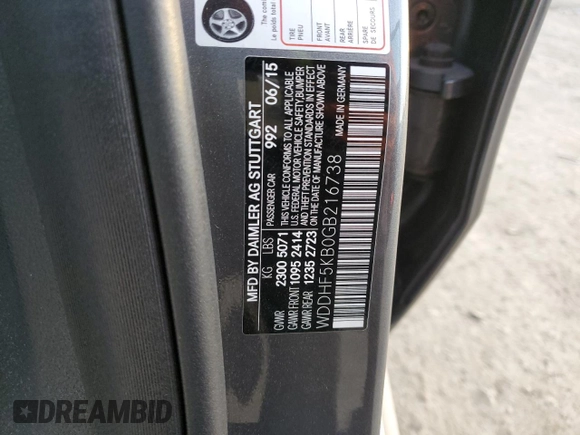 2016 Mercedes-Benz E-Class E 350 Sport with VIN WDDHF5KB0GB216738, listed as a Copart auction lot 36789763 with 85,520 mi miles. Bid and sale history available at carsss.com. Image 13.