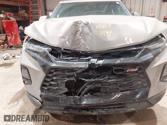 2021 Chevrolet Blazer RS z VIN 3GNKBKRS4MS511445, wystawiony jako IAAI lot #41376452 z przebiegiem 34 843 mil mil oraz . Historia ofert i sprzedaży dostępna na DreamBid. Obrazek 6.