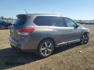 2014 Nissan Pathfinder Platinum with VIN 5N1AR2MM0EC708740, listed as a Copart auction lot 58331805 with Not provided miles and Salvage title. Bid and sale history available at DreamBid. Image 3.