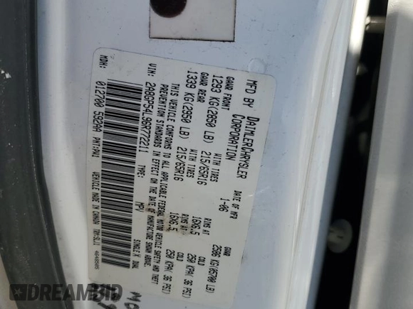 2006 Chrysler Town & Country LWB Touring with VIN 2A8GP54L96R772211, listed as a Copart auction lot 83391074 with 244,498 mi miles and Salvage Title. Bid and sale history available at carsss.com. Image 13.