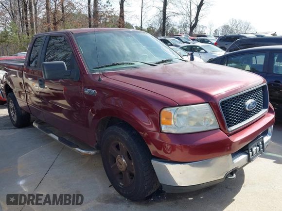 2005 Ford F-150 STX with VIN 1FTRX14WX5NA85043, listed as a IAAI auction lot 41585080 with 1 mi miles. Bid and sale history available at carsss.com. Image 1.