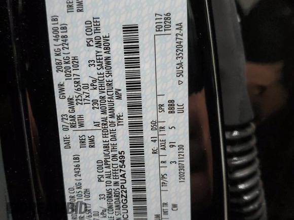 2023 Ford Escape Active with VIN 1FMCU0GZ2PUA75495, listed as a Copart auction lot 87320414 with Not Provided miles and Clean Title. Bid and sale history available at DreamBid. Image 14.