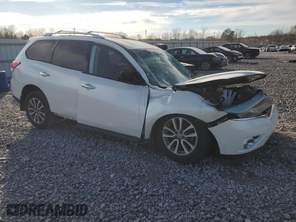 2015 Nissan Pathfinder SV with VIN 5N1AR2MN9FC722484, listed as a Copart auction lot 48152865 with 158,445 mi miles and Salvage Title. Bid and sale history available at carsss.com. Image 4.