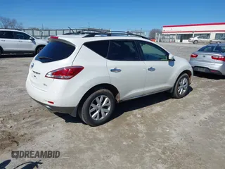 2012 Nissan Murano SL with VIN JN8AZ1MUXCW103848, listed as a IAAI auction lot 41635052 with 175,420 mi miles and . Bid and sale history available at carsss.com. Image 4.