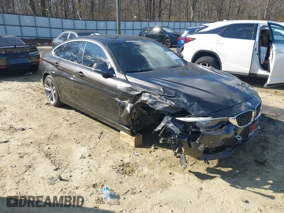 2018 BMW 4 Series 430i xDrive with VIN WBA4J3C54JBG95242, listed as a IAAI auction lot 41180565 with 83,710 mi miles and . Bid and sale history available at DreamBid. Image 1.